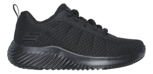 Tenis Skechers Karonik 403745l/bbk Todo Negro De Niño 