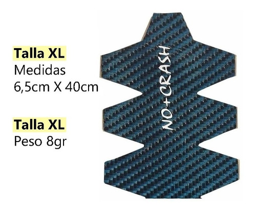 Imagen 3 de 5 de Protector Paleta Padel No + Crash Carbono C/fibra Azul Xl Po