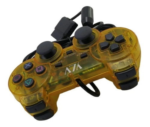 Controle Playstation 2 Analogico Com Vibração 17 Botões Cor Amarelo