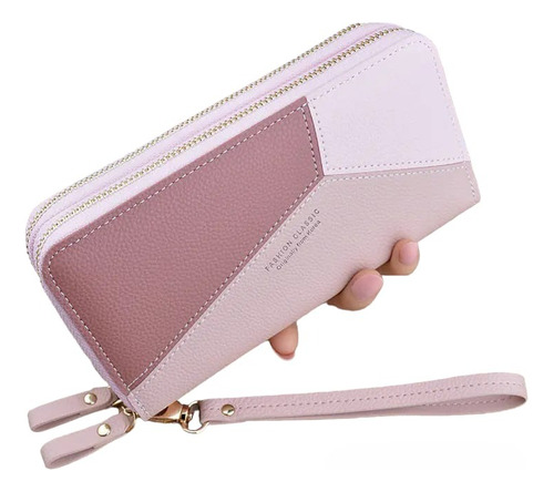 Billetera Geometric Pu Para Mujer Con Tarjetero En Caja