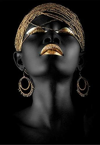 A Diamante Paint Kit 5d Mujer Africana Negra 40x60 Cm