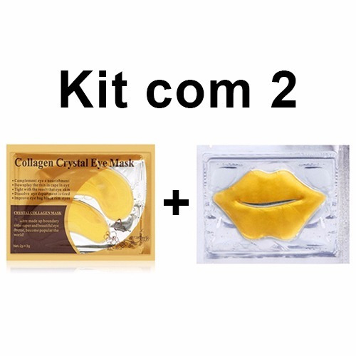 Kit Máscara Colágeno P/ Olheira Anti Ruga Ouro + Preto