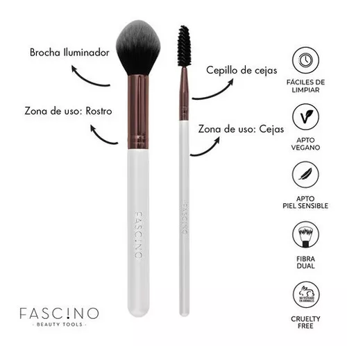 Set 5 Brochas Y Pinceles De Maquillaje Crueltyfree Fascino