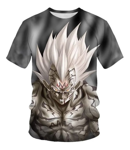 Playera Digital Anime Patrón Dragon Ball Vegeta De Demonio