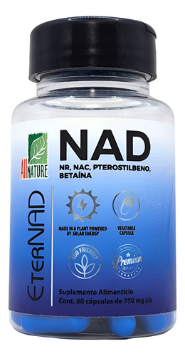 All Nature Nad Función Cognitiva 60 Capsulas 750mg Sabor Sin Sabor