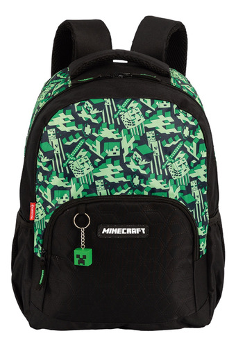 Mochila Costas Minecraft Escolar Com Estojo Duplo Passeio