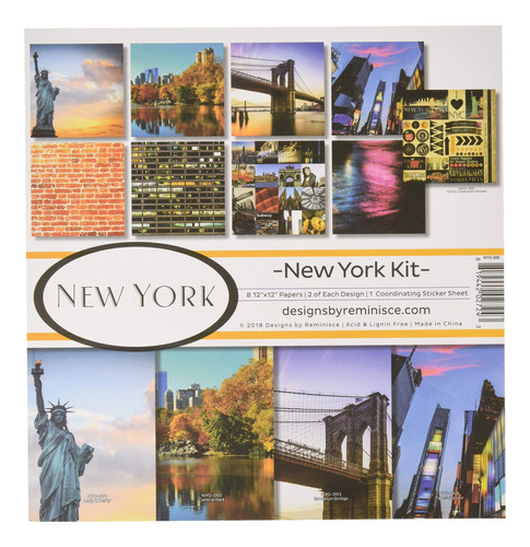 Reminisce Rembc New York Scrapbook Collection Kit Paleta