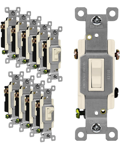 Enerlites Interruptor De Luz, 3 Vias O Un Solo Polo, 15 A 1