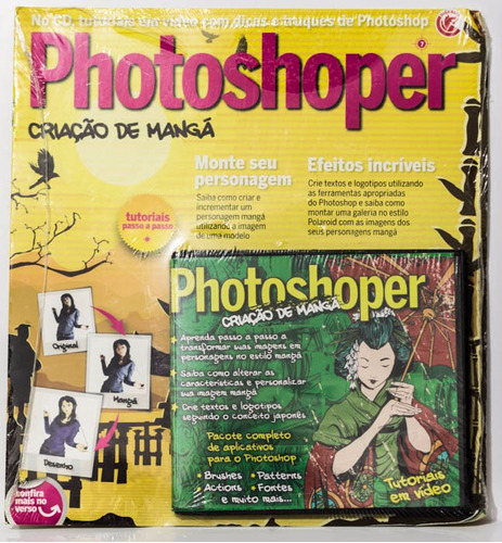 Revista Photoshoper Criação De Mangá Grátis Cd Com Tutoriais