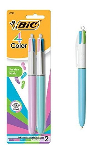 Boligrafo De Moda Bic De 4 Colores, Punto Medio (1.0 Mm), S