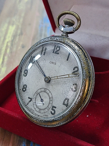 Relógio De Bolso Oris Antigo A Corda Anos 50 Revisado! (Usado)