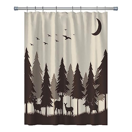 Cortinas De Ducha Rv Forest Mountain Camper, Juego De C...