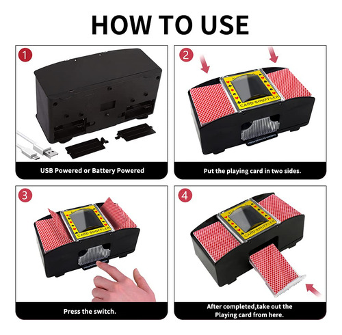 Casino Automatic Card Shuffler Usb/battery Operated For