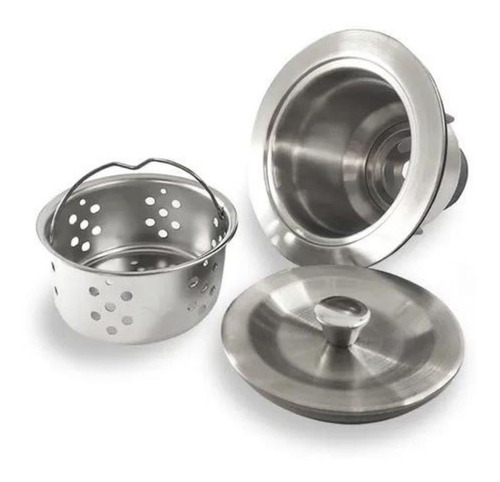 Válvula Cozinha 4 1/2 Inox Cesto Com Tampa Antiodor