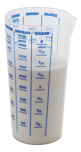 Copo Medidor 500ml De Plástico Transparente Para Receitas
