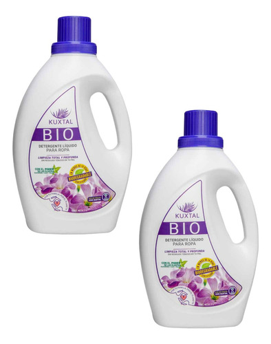 2 Pack Kuxtal Detergente Liquido Ropa Biodegradable 2 Lt