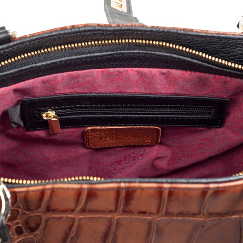 Imagen 7 de 7 de Bolso De Piel Con Grabado Tipo Cocodrilo Bolsa Moda Mujer