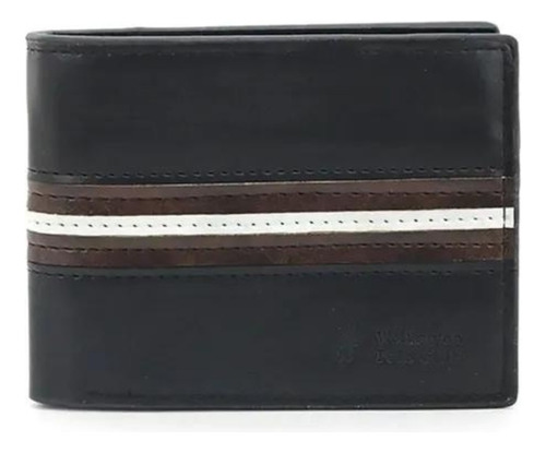 Billetera Wellington Polo Club 14556 14557 14558 14559 14774 Color Negro | Modelo 15780 De Cuero Sintético - 9cm X 11cm X 2cm