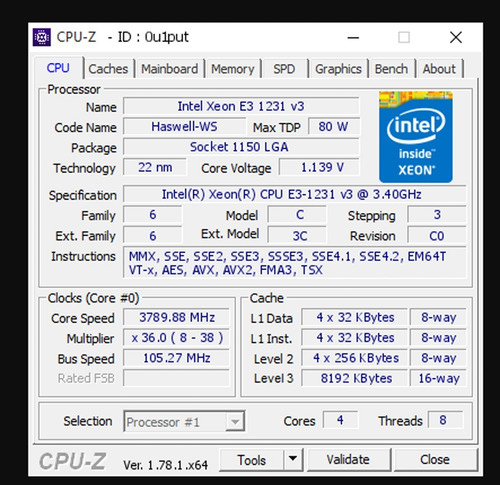 Imagem 5 de 7 de Intel Xeon E3 1231 V3 Socket 1150, 4/8 Similar I7 4770