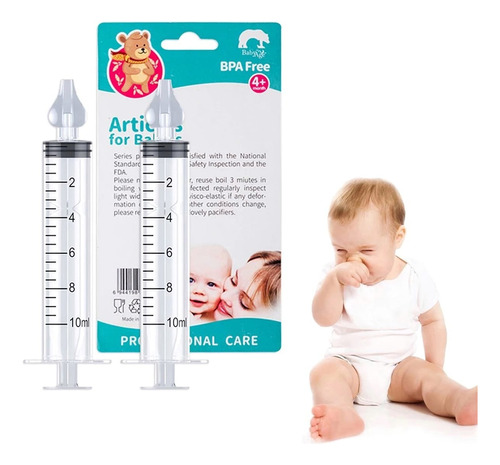 Jeringa Lavado Nasal Para Bebe Y Niños Con Punta De Silicona