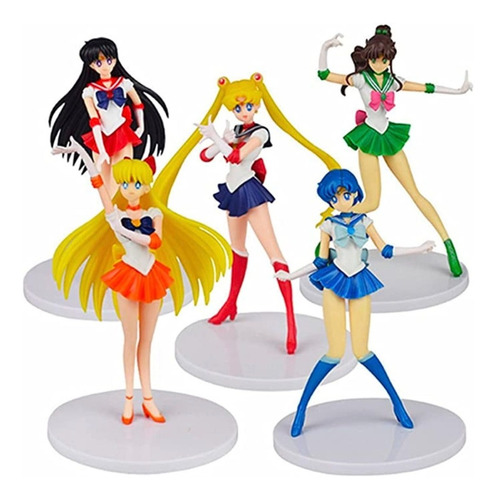 Figuras Sailor Moon Serena Mercurio Marte Venus Jupiter 19cm