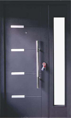 Walumio puerta blindadas exterior chapa barral y acople de abrir color negro