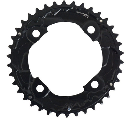 Imagem 3 de 3 de Coroa Shimano Deore M617 38t Bcd 104mm 2x10 Mtb Dynasys