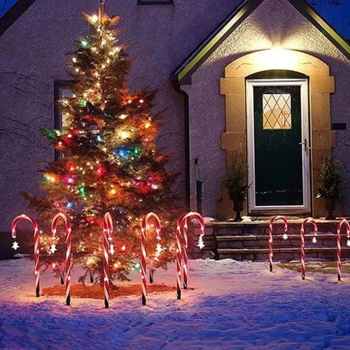 8 Jardín De Navidad Bastón De Navidad Luces De Jardín