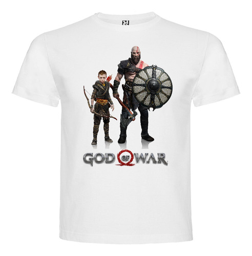 Polera Blanca Algodón 100% Niños God Of Wars 1