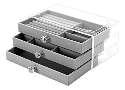 Alhajero Elegante Y Vintage De Alta Calidad, Caja Para Joyas Gris - Beige O Rosado
