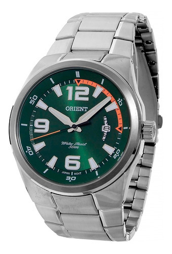 Relógio Orient Masculino Mbss1429 Aço Prata Verde Analogico 