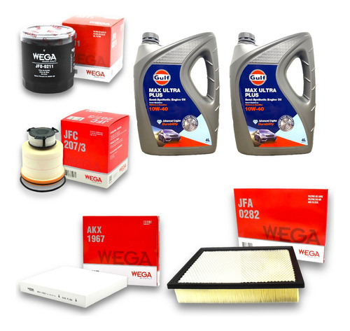 Kit 4 Filtros +8l Aceite Gulf Toyota Hilux New 2.4 2.8 2016-