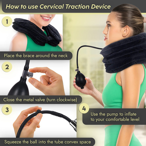Dispositivo Tracción Cervical Soporte Inflable Ajustable