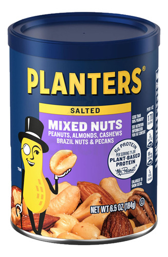 Planters Mixed Nuts Salted 184grs Usa