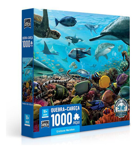 Quebra-cabeça Puzzle 1000 Peças Criaturas Marinhas - Toyster