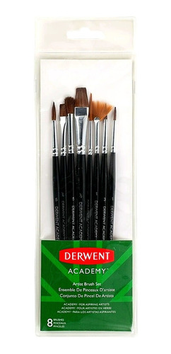 8 Pinceles Derwent Oleo Acuarela Acrilic Arte Pintura Pincel