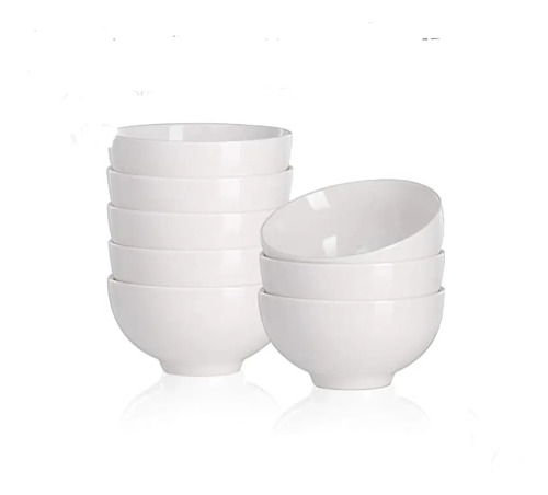Tazon Porcelana 780 Ml Blanco 8 Piezas 