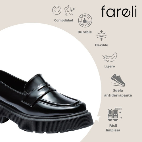 Mocasines Chunky De Mujer Mariana Negro