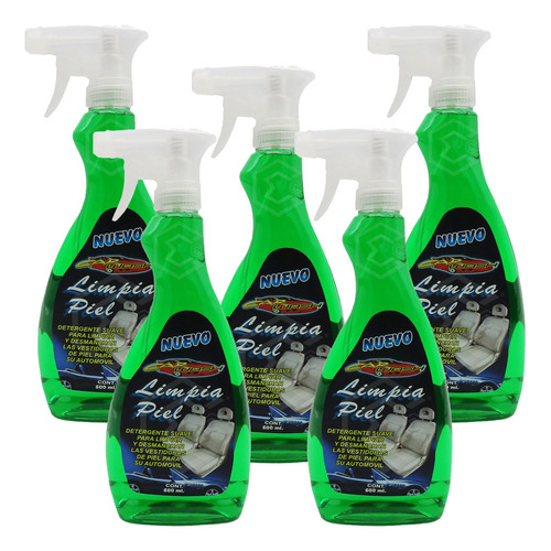 5 Detergente Automotriz Limpiador Vestiduras De Piel 600ml