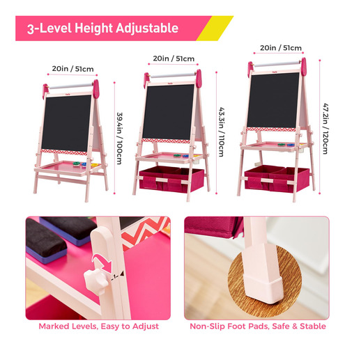 Art Easel Funlio Anti-warping Kids 3, Ajustable En Altura, R