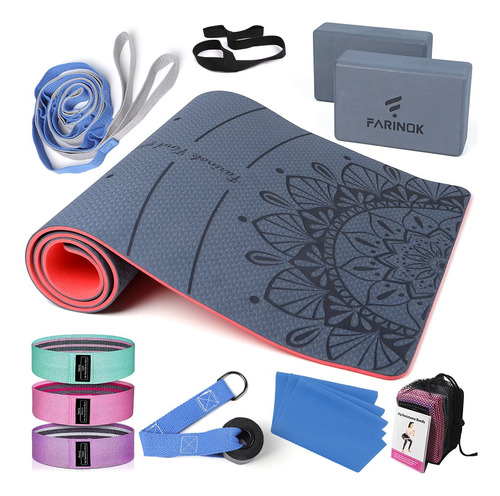 Farinok Tapete De Yoga Grueso De 1/3, Kit De Yoga Y Juegos P