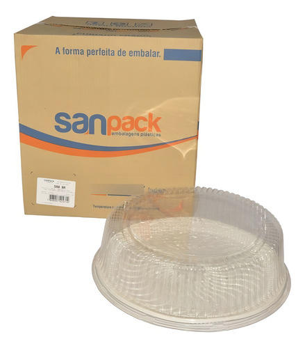 Embalagem Torta Bolo Jumbo Grande Sanpack S-80br C/30 Cor Transparente