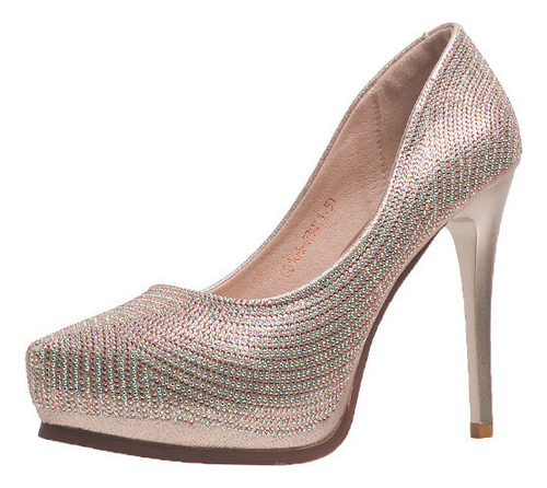 Tacones Altos Con Plataforma De Strass Para Mujer