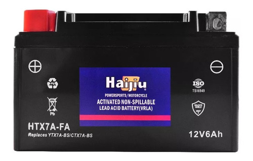 Batería Moto Haijiu Htx7a-fa Agm Gel Libre Manteni. Avant