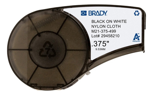 Etiqueta Brady .375 In X 16 Ft M21-375-499 Color Negro en Blanco