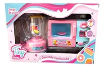 Comprar Juego De Cocina Licuadora Y Microondas Tiny Home Sebigus Color Rosa