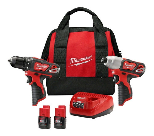 Kit Taladro De Impacto + Atornillador Milwaukee 2494-22 M12