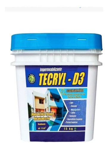 Tecryl D3 15 Kg Impermeabilizante Lajes Calha Branco