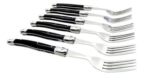 / Tenedor For Carne Estilo Negro De 8 De Acero Inoxidable