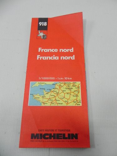 Norte De Francia. Mapa Rutero Michelin 1992